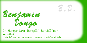 benjamin dongo business card